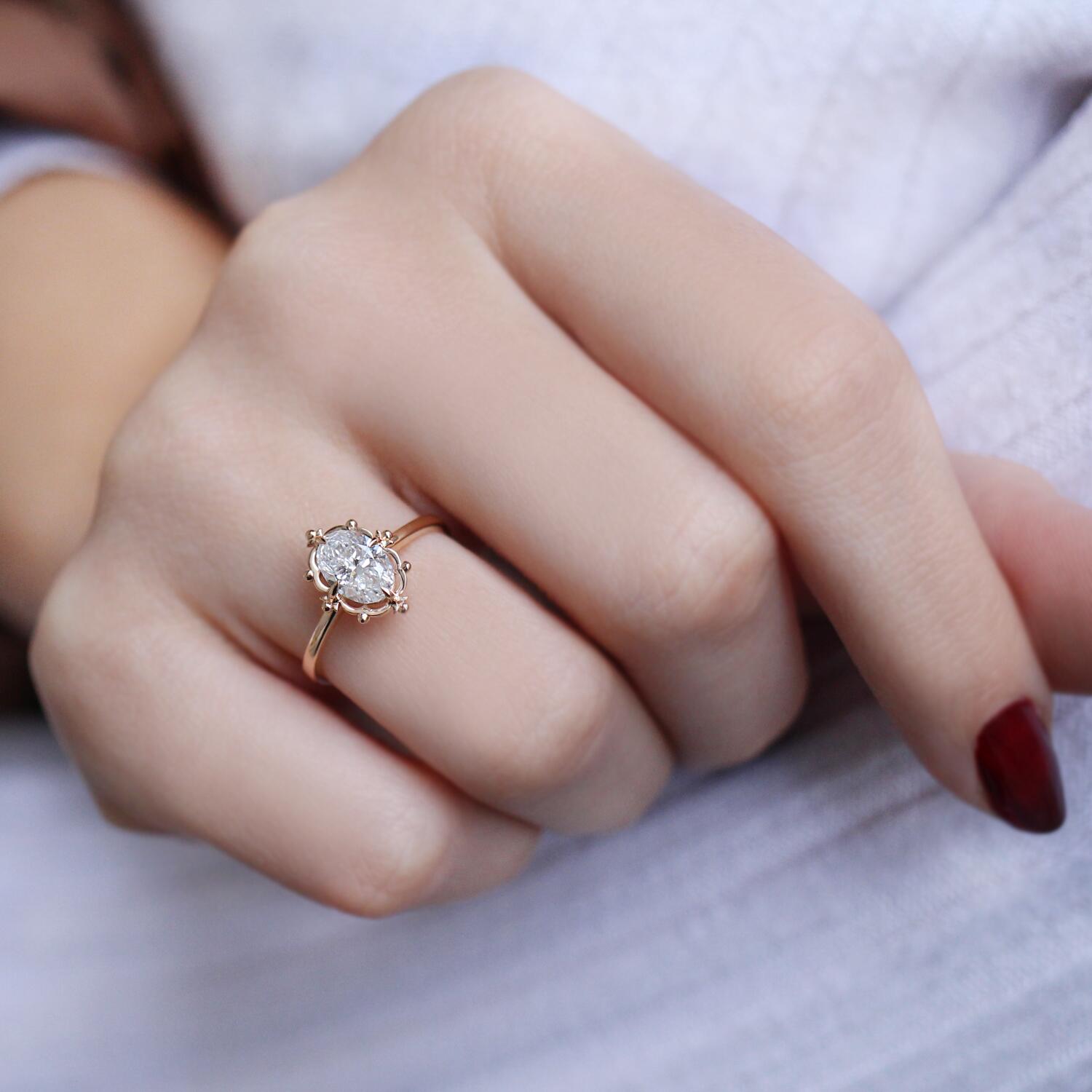 1.00 CT F SI2 HRD Vintage Aria Tasarım Pırlanta Yüzük