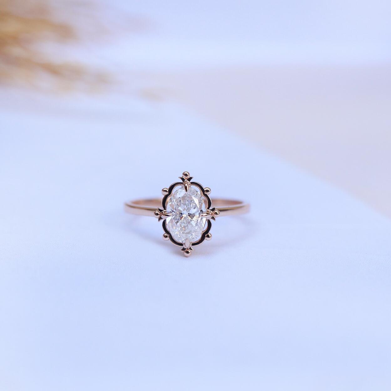 1.00 CT F SI2 HRD Vintage Aria Tasarım Pırlanta Yüzük