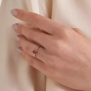 Fiver 1.03 CT Multicolor Safir ve Pırlanta Taşlı Beyaz Altın Yüzük