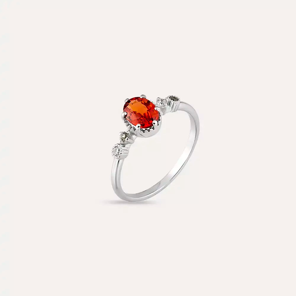 Fiver 1.03 CT Multicolor Safir ve Pırlanta Taşlı Beyaz Altın Yüzük
