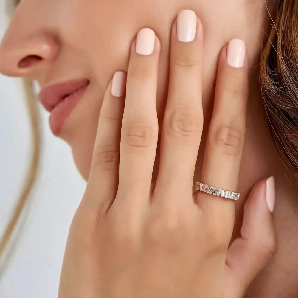 1.07 CT Baget Kesim Pırlanta Taşlı Rose Altın Tamtur Yüzük