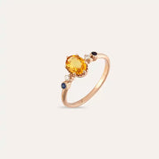 Fiver 1.07 CT Multicolor Safir ve Pırlanta Taşlı Rose Altın Yüzük