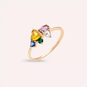 Cosmo 1.09 CT Multicolor Safir, Elmas ve Zümrüt Taşlı Yüzük