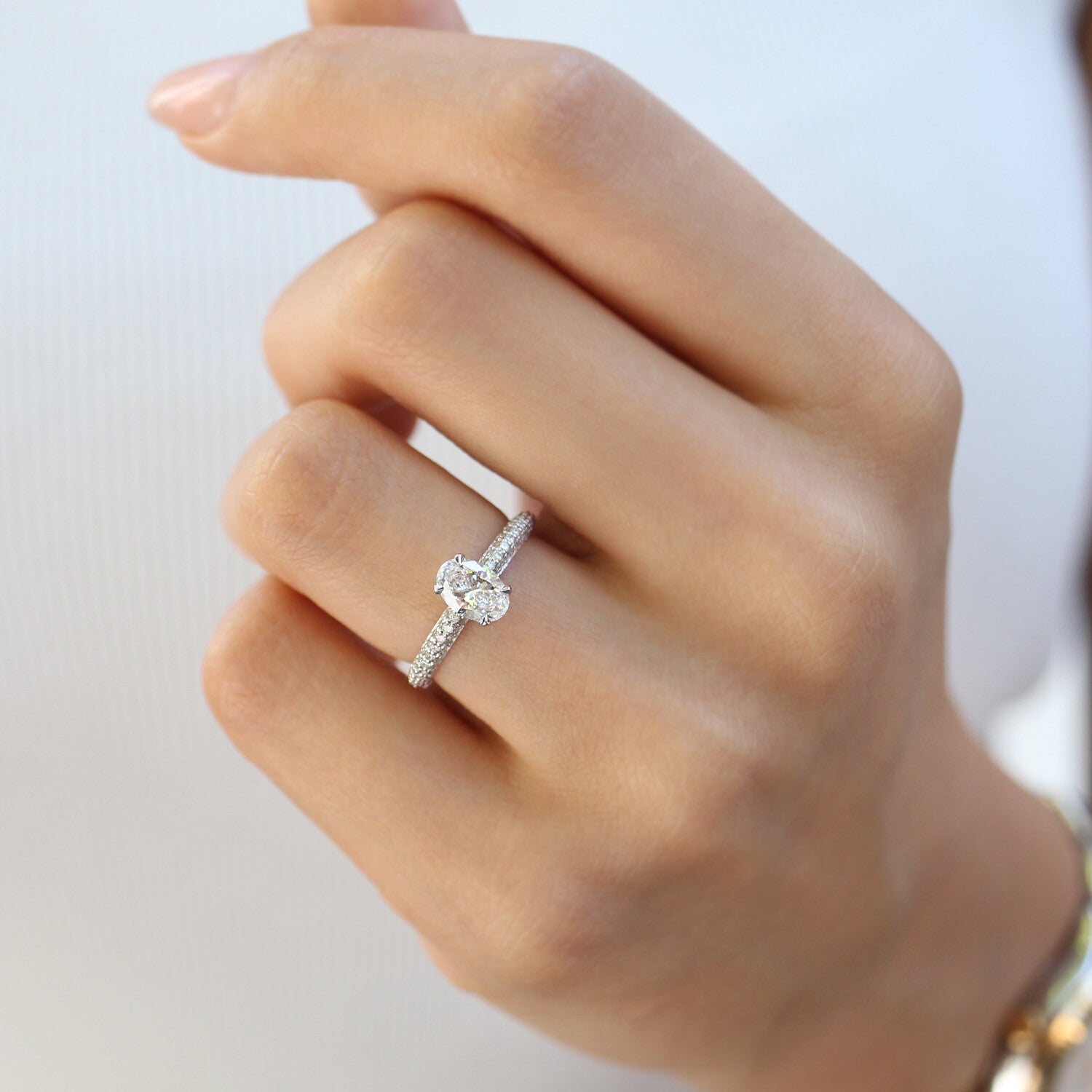 1.10 CT GIA Sertifikalı Özel Tasarım Oval Pırlanta Yüzük