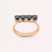 Regia 1.10 CT Siyah Pırlanta Taşlı Rose Altın Yüzük