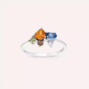 Cosmo 1.12 CT Elmas, Multicolor Safir ve Brown Pırlanta Taşlı Yüzük