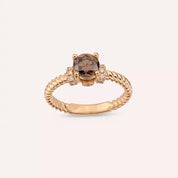 Twine 1.13 CT Brown Pırlanta Taşlı Rose Altın Yüzük