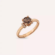 Twine 1.13 CT Brown Pırlanta Taşlı Rose Altın Yüzük