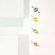 1.13 CT Yellow Safir ve Pırlanta Taşlı Rose Altın Yüzük