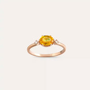 Swing 1.13 CT Yellow Safir ve Pırlanta Taşlı Rose Altın Yüzük