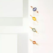 Swing 1.13 CT Yellow Safir ve Pırlanta Taşlı Rose Altın Yüzük