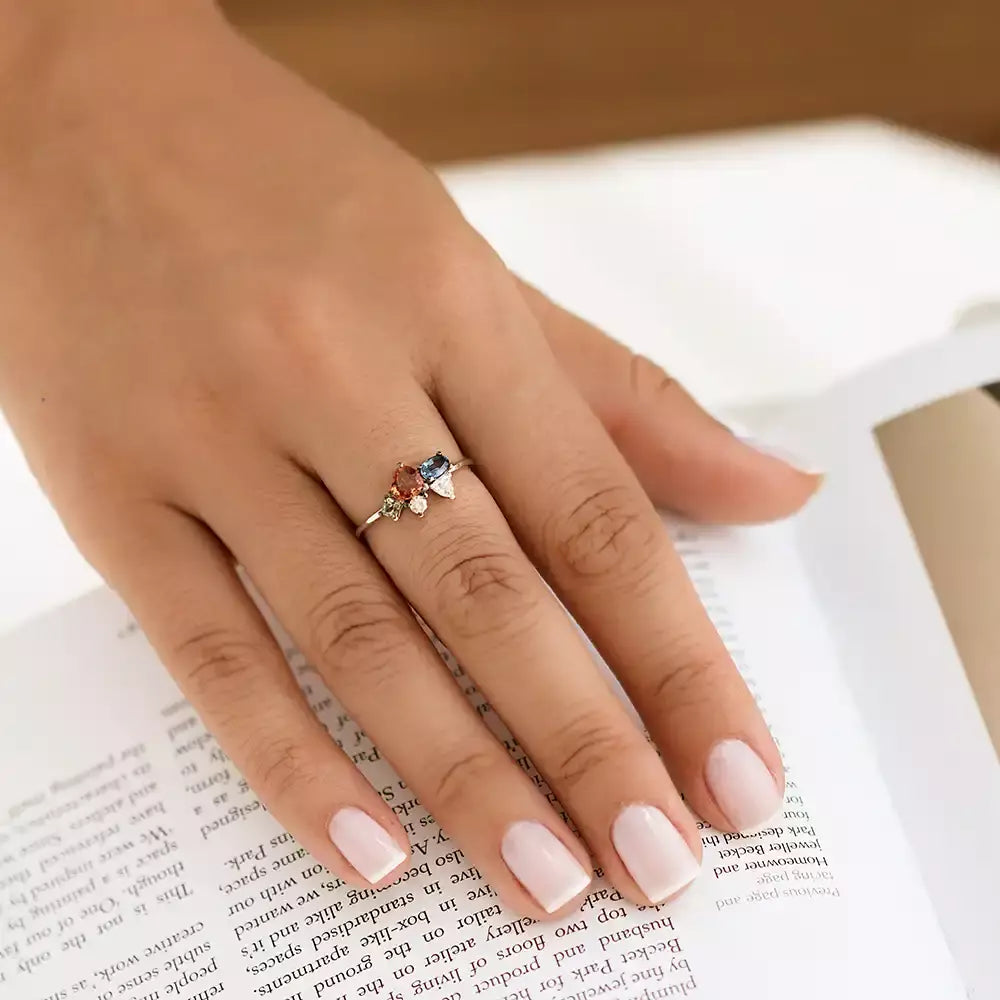 Cosmo 1.19 CT Multicolor Safir, Elmas ve Pırlanta Taşlı Yüzük