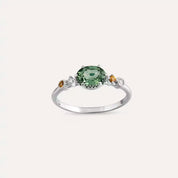 1.19 CT Multicolor Safir ve Pırlanta Taşlı Beyaz Altın Yüzük