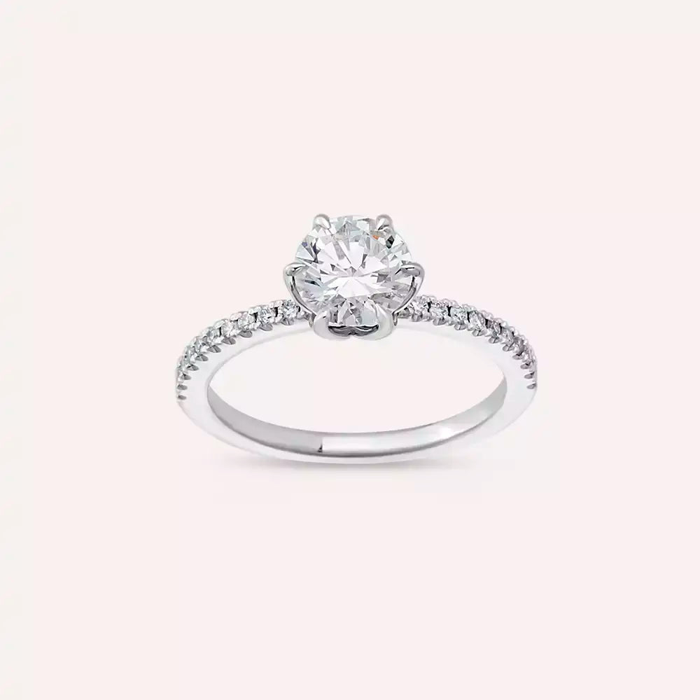 Aurora 1.20 CT Pırlanta Taşlı Beyaz Altın Yüzük