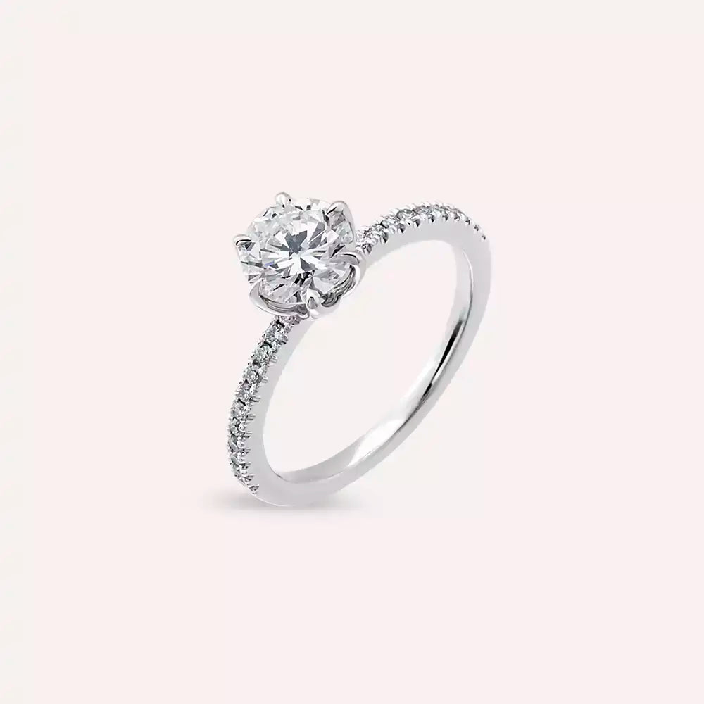 Aurora 1.20 CT Pırlanta Taşlı Beyaz Altın Yüzük