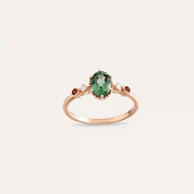 Fiver 1.26 CT Multicolor Safir ve Pırlanta Taşlı Rose Altın Yüzük