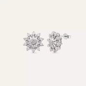 1.34 CT Baget Pırlanta Taşlı Beyaz Altın Küpe