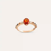 1.37 CT Multicolor Safir ve Pırlanta Taşlı Rose Altın Yüzük