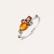 Medly 1.38 CT Multicolor Safir ve Pırlanta Taşlı Beyaz Altın Yüzük