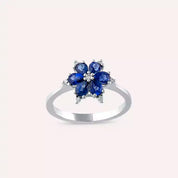 Talia 1.38 CT Safir Taşlı Beyaz Altın Yüzük