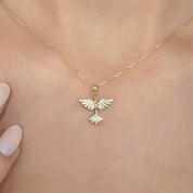 14 Ayar Altın Anka Kuşu Kolye