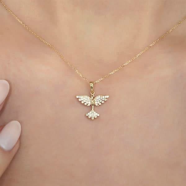 14 Ayar Altın Anka Kuşu Kolye