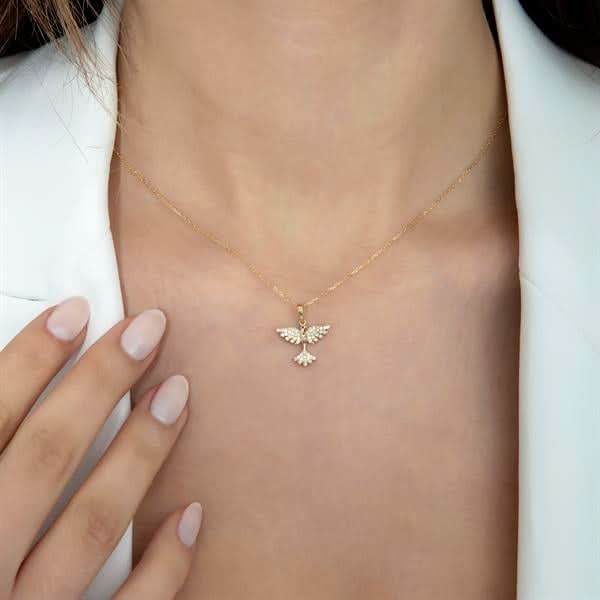 14 Ayar Altın Anka Kuşu Kolye