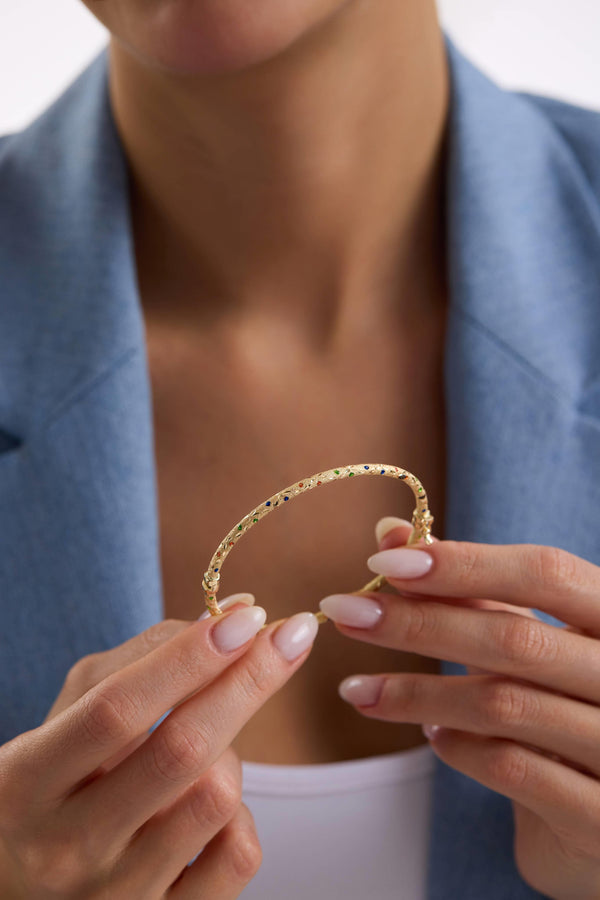 14 Ayar Altın Antik Kelepçe Bilezik