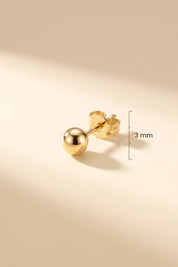 14 Ayar Altın Erkek Top Küpe 3 mm (tek)