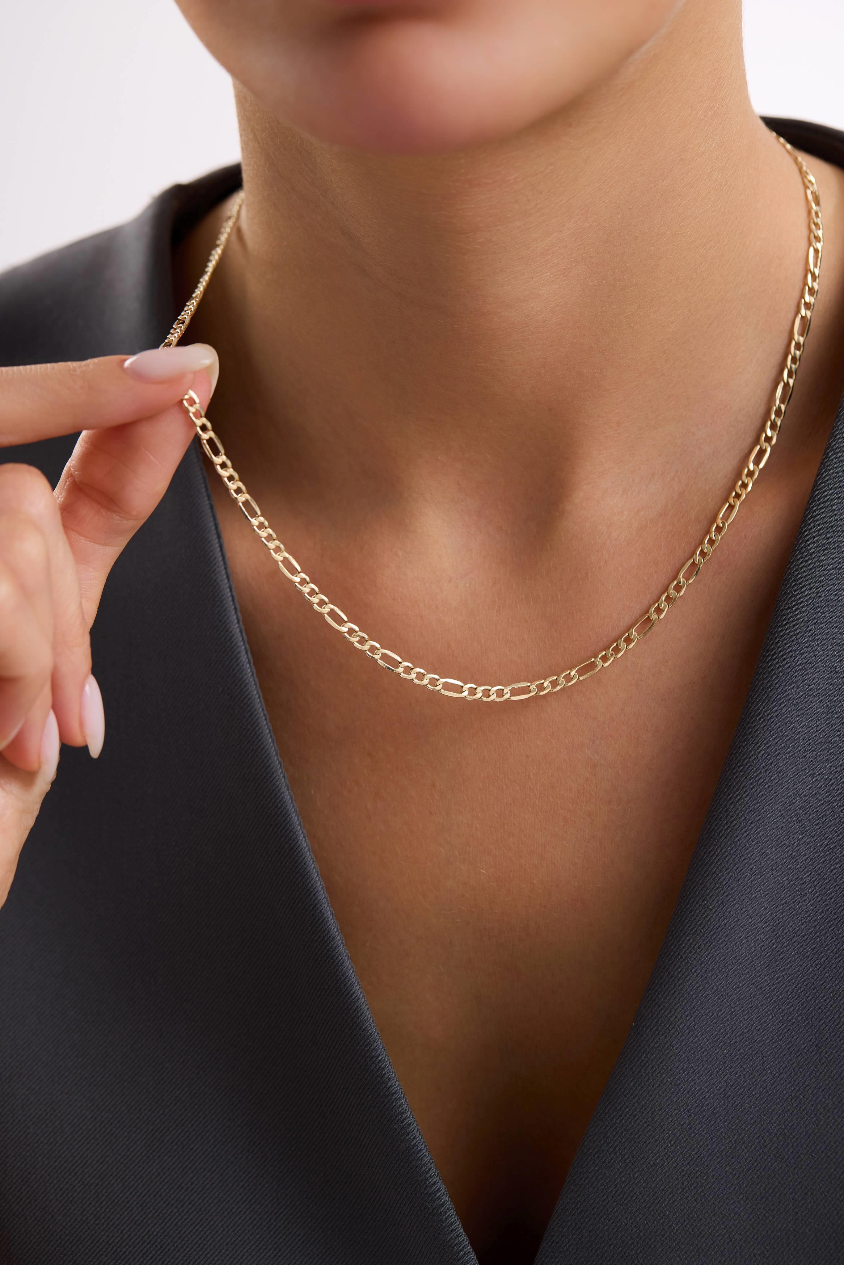 14 Ayar Altın Figaro Zincir Kolye