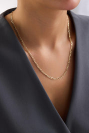 14 Ayar Altın Figaro Zincir Kolye