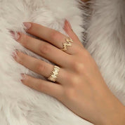 14 Ayar Altın Freya Geometrik Yüzük