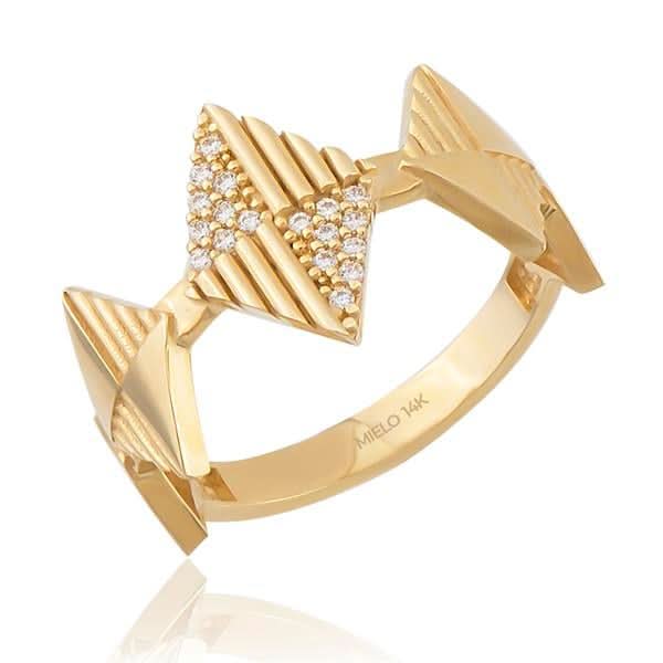 14 Ayar Altın Geometrik Yüzük