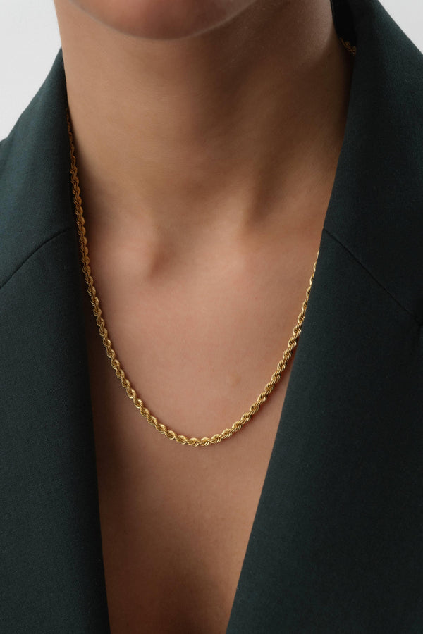 14 Ayar Altın Halat Zincir Kolye