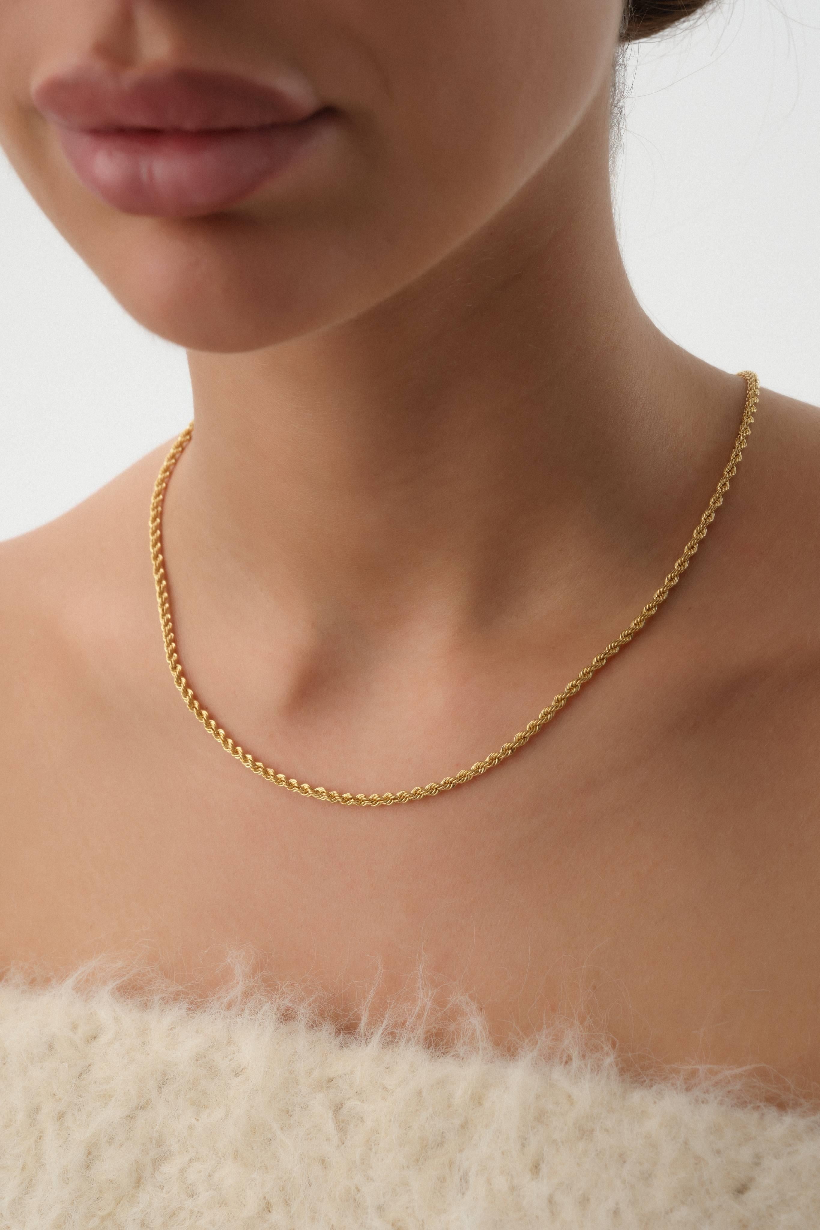 14 Ayar Altın Halat Zincir Kolye