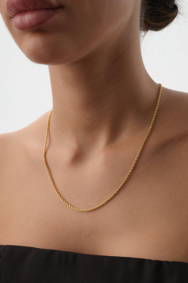 14 Ayar Altın Halat Zincir Kolye