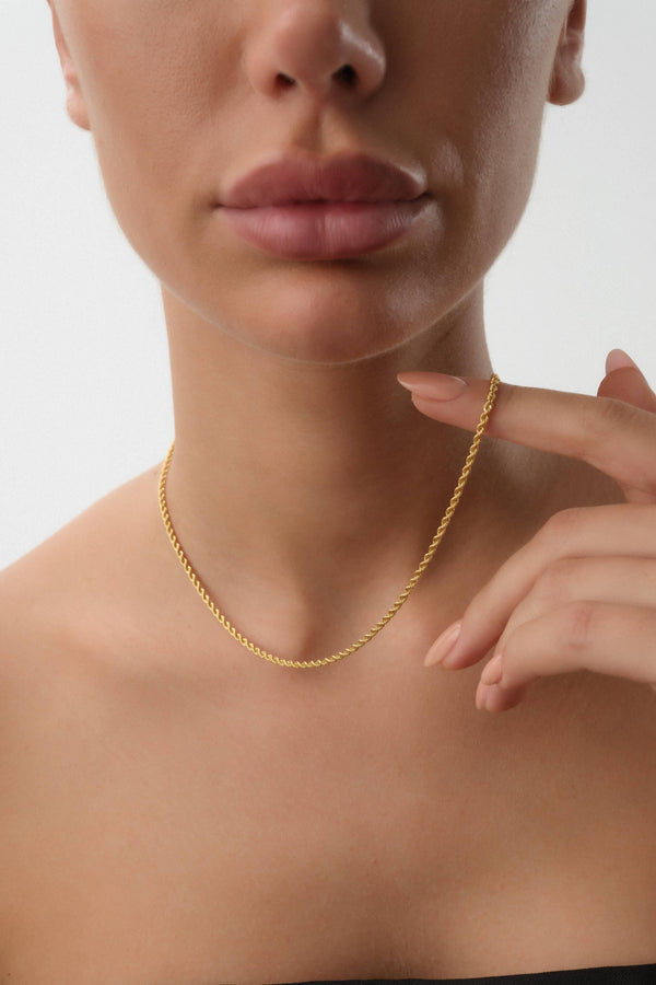 14 Ayar Altın Halat Zincir Kolye