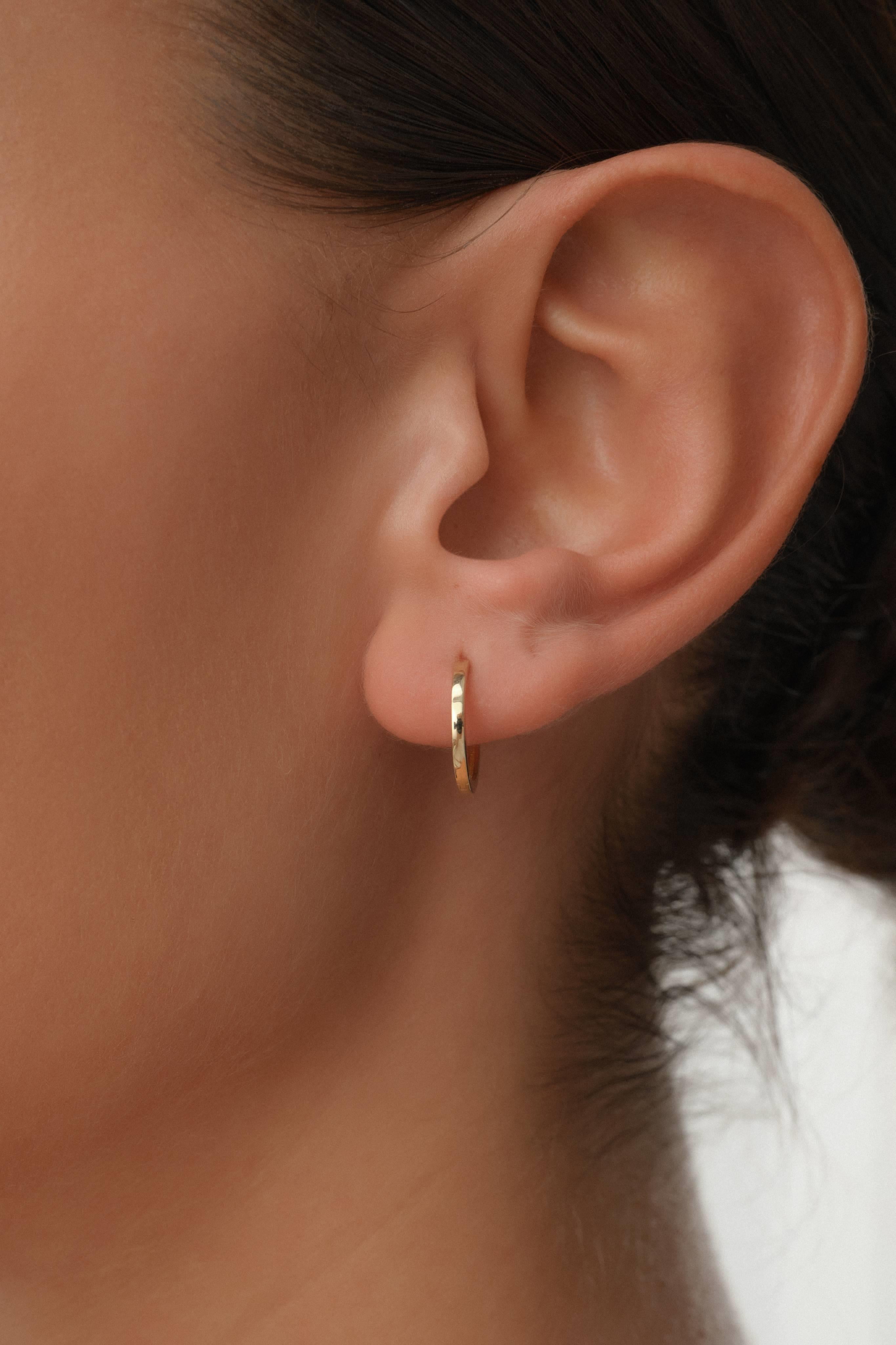 14 Ayar Altın Halka Küpe