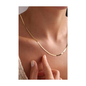 14 Ayar Altın Italyan İnce Ezme Kemer Kolye