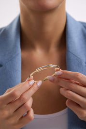 14 Ayar Altın Kaburga Kelepçe Bilezik