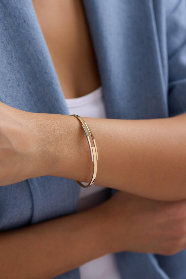 14 Ayar Altın Kaburga Kelepçe Bilezik