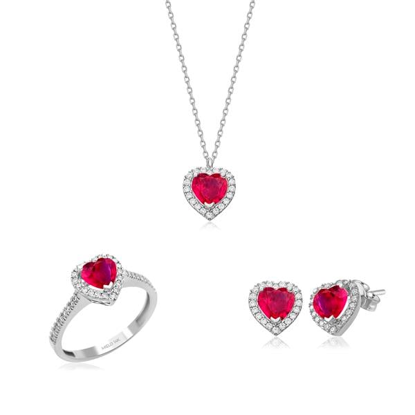 14 Ayar Altın Kalp Set