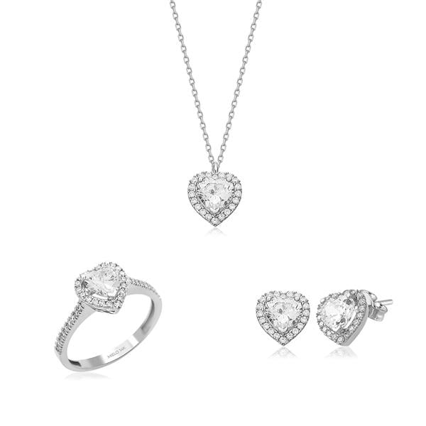 14 Ayar Altın Kalp Set