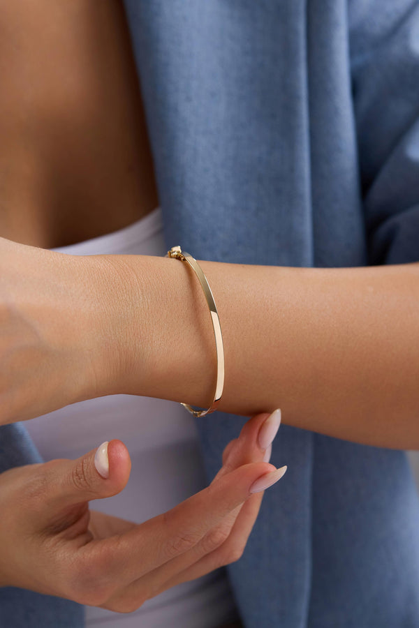 14 Ayar Altın Kelepçe Bilezik