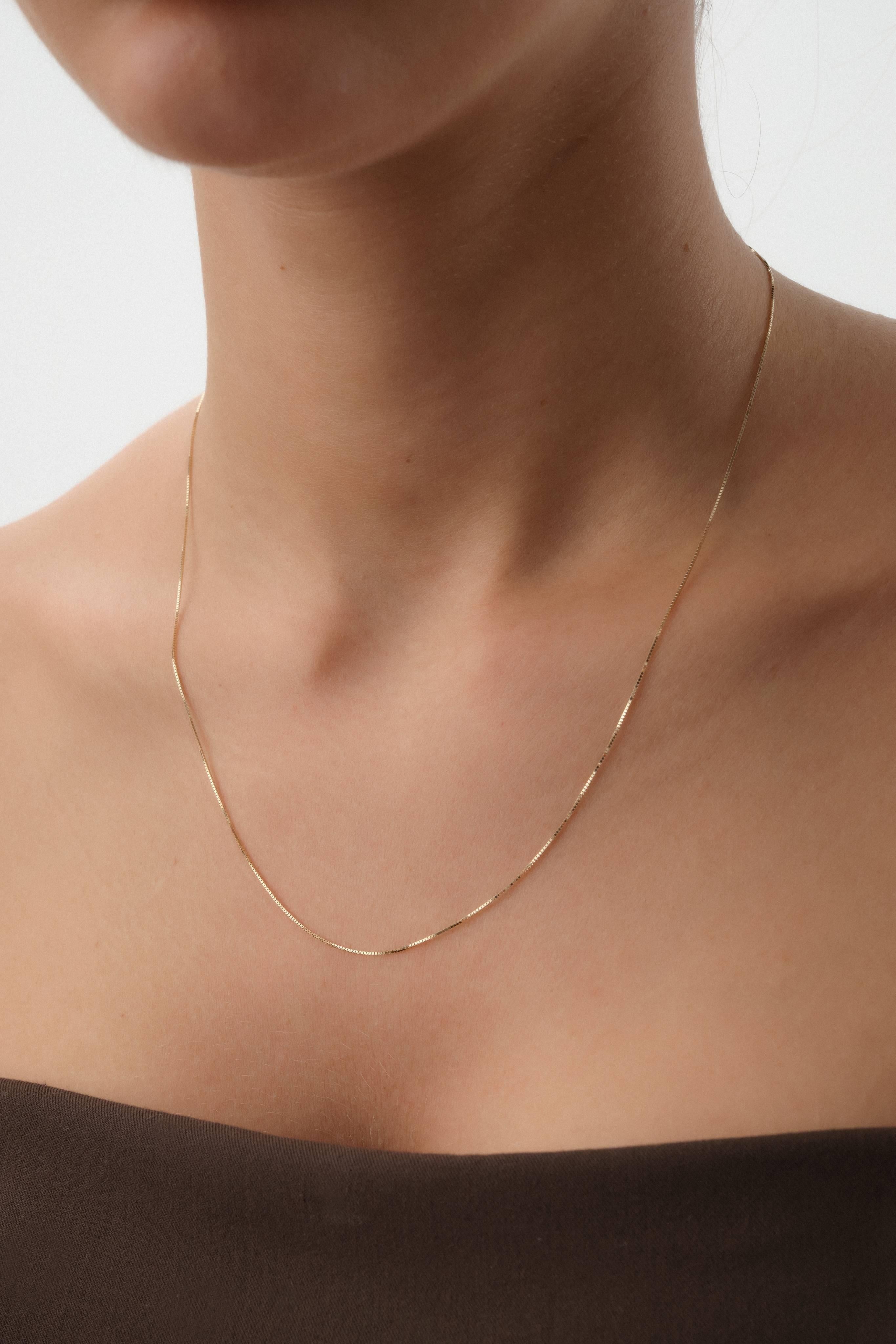 14 Ayar Altın Kutu Zincir Kolye