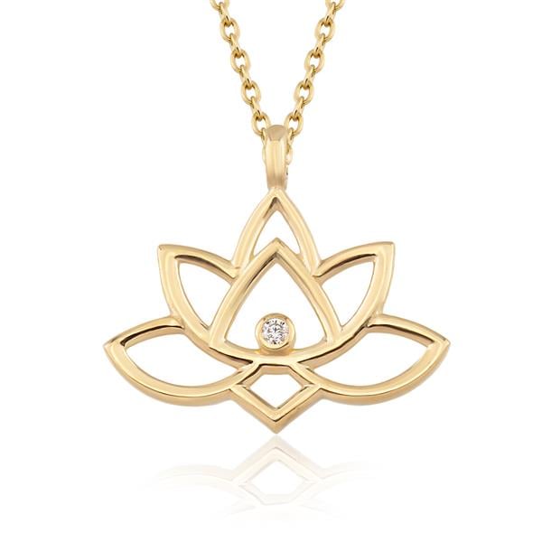 14 Ayar Altın Lotus Kolye