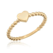 14 Ayar Altın Minimal Kalp Yüzük