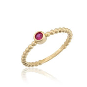 14 Ayar Altın Minimal Taşlı Yüzük