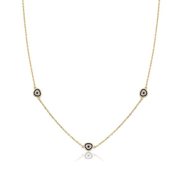 14 Ayar Altın Nazar Mineli Kolye