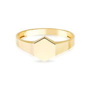 14 Ayar Altın Serçe Parmak Geometrik Yüzük